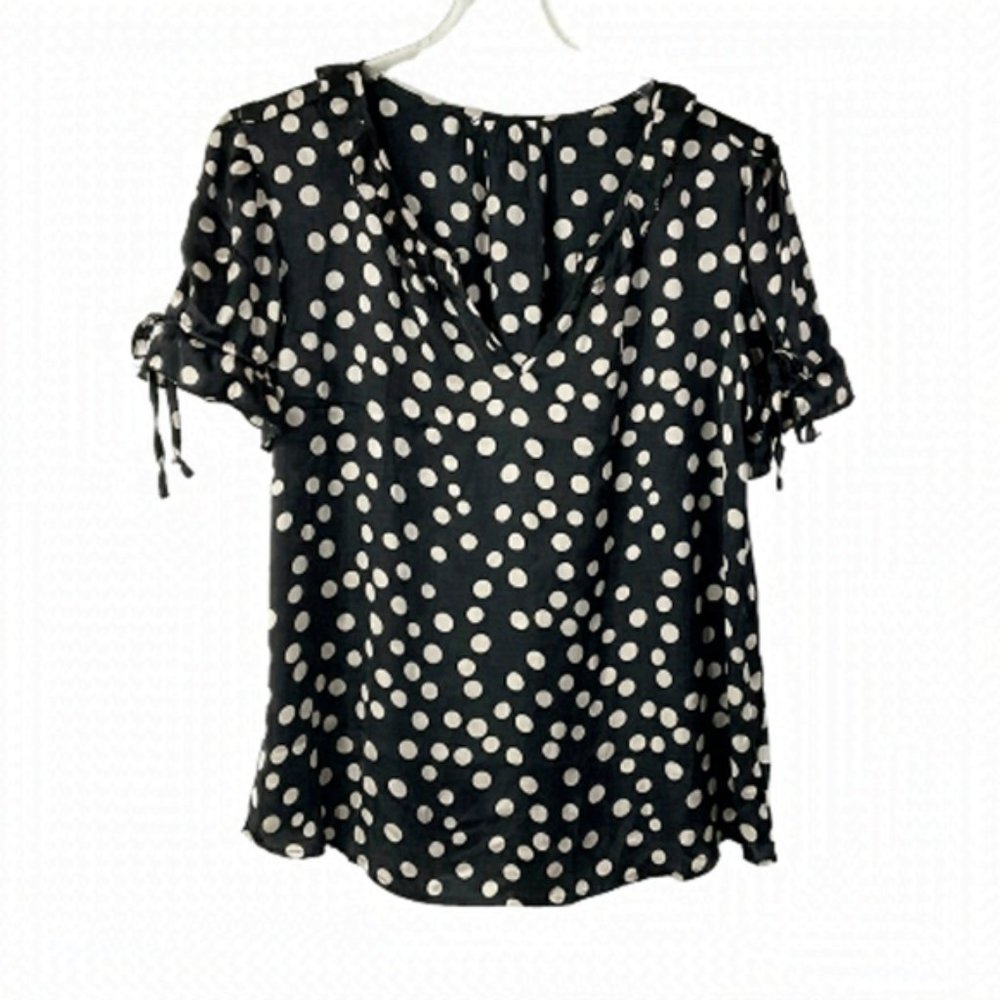 NT Black and cream polka dot bloe L dot bloe L